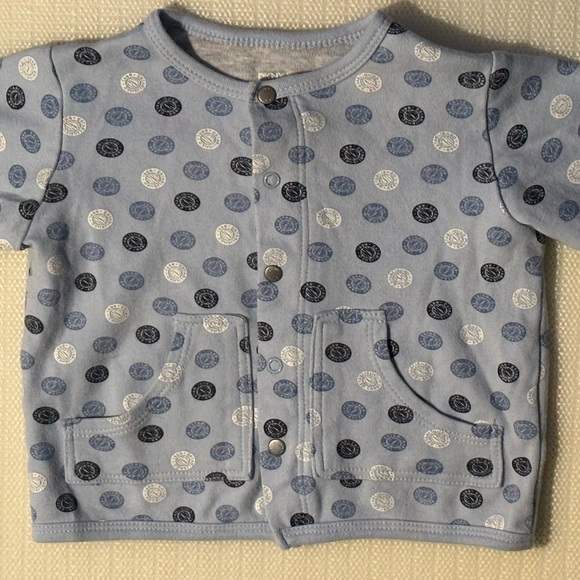 DKNY BABY 6-9 months Boys blue long sleeve quilted snap up outerwear - Picture 4 of 15